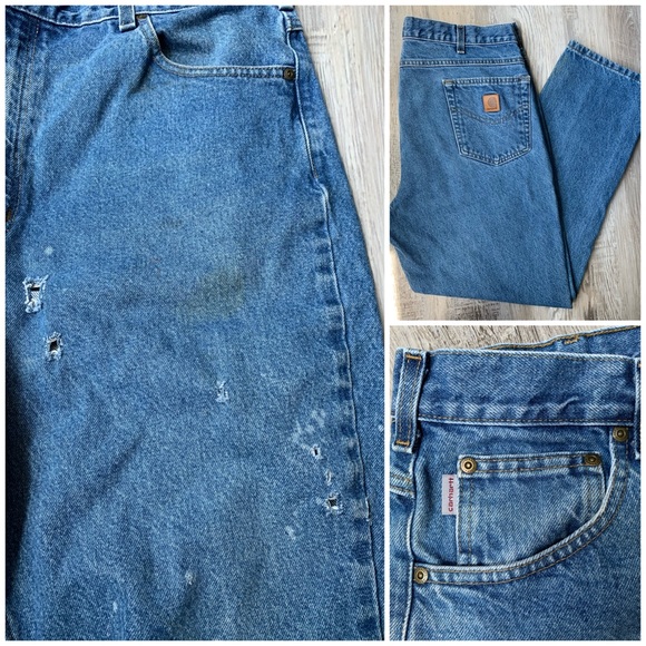 Carhartt : traditional fit work distressed jeans - Picture 3 of 12